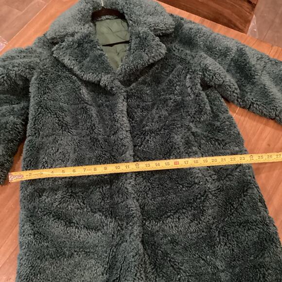 Essentiel Antwerp Alexander Faux Fur Reversible Coat EUR 34 US 2 Green/teal - Picture 4 of 10